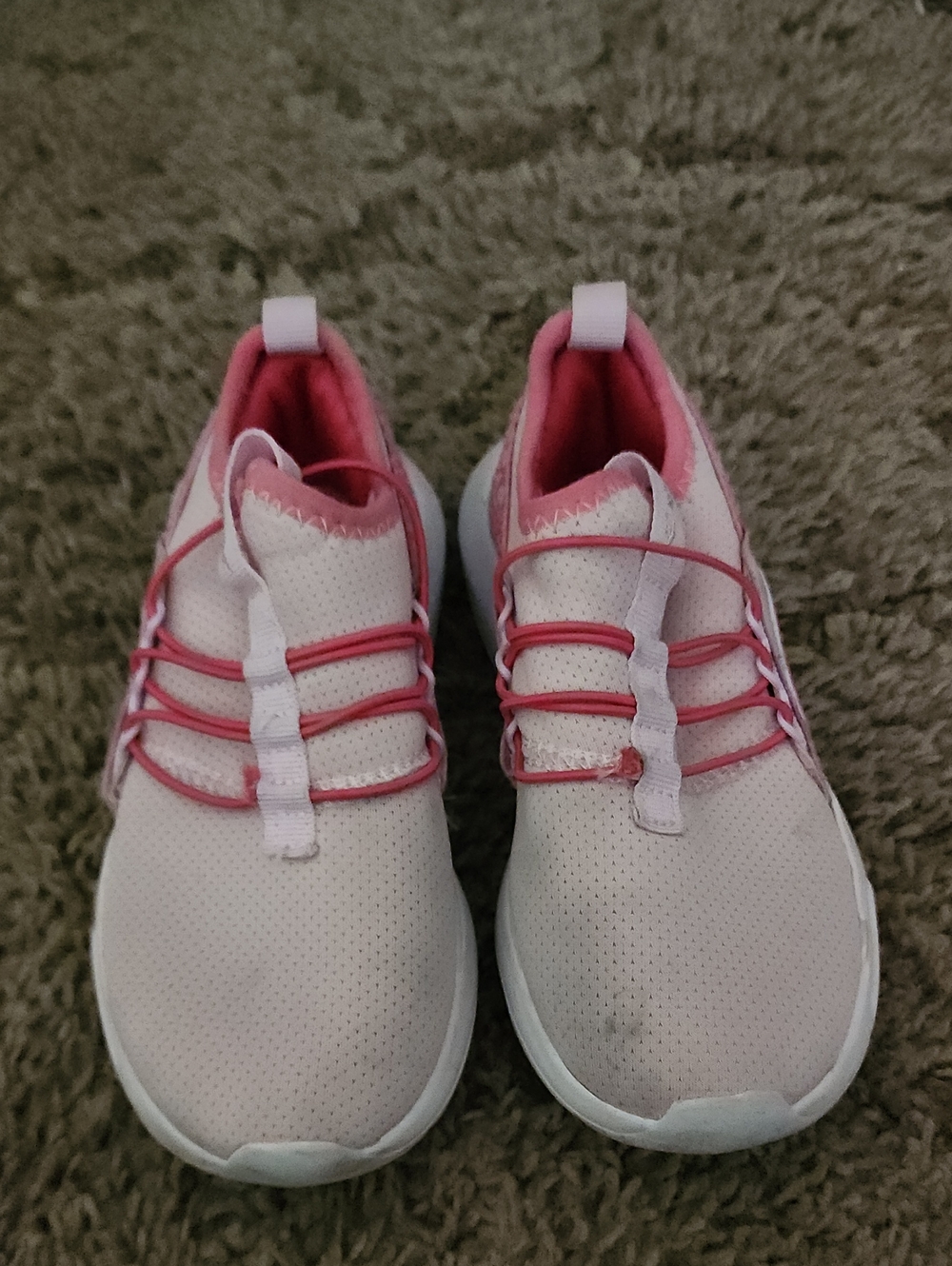 Reebok Girls Light Pink and White Slip-On Sneakers